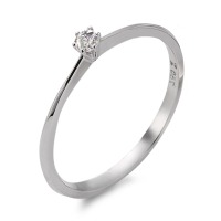 Solitär Ring 750/18 K Weissgold Diamant 0.06 ct, w-si