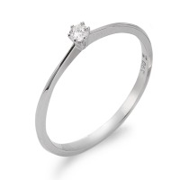 Solitär Ring 750/18 K Weissgold Diamant 0.07 ct, w-si