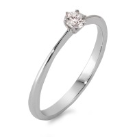 Solitär Ring 750/18 K Weissgold Diamant 0.13 ct, w-si-563020