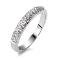 Fingerring 750/18 K Weissgold Diamant 0.25 ct, 49 Steine, w-si-563431