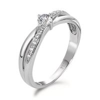 Fingerring 750/18 K Weissgold Diamant 0.32 ct, 11 Steine, w-si-563513