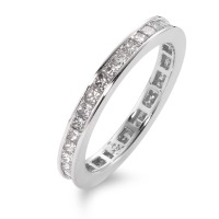 Memory Ring 750/18 K Weissgold Diamant 1.65 ct, 36 Steine, Carrée, w-si