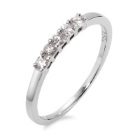 Memory Ring 750/18 K Weissgold Diamant 0.20 ct, 5 Steine, w-si