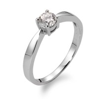 Solitär Ring 750/18 K Weissgold Diamant 0.40 ct Ø4.5 mm-563768