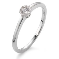 Fingerring 750/18 K Weissgold Diamant weiss, 0.10 ct, 9 Steine, w-si