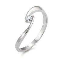 Solitär Ring 750/18 K Weissgold Diamant weiss, 0.06 ct, Brillantschliff, w-si-564853