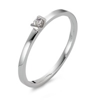 Solitär Ring 750/18 K Weissgold Diamant weiss, 0.04 ct, Brillantschliff, w-si-564858