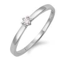 Solitär Ring 750/18 K Weissgold Diamant weiss, 0.05 ct, Brillantschliff, w-si-564860