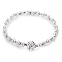 Armband Silber Kristall rhodiniert shining Pearls 18.5 cm Ø4 mm-564912