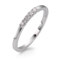 Memory Ring 750/18 K Weissgold Diamant weiss, 0.10 ct, 5 Steine, Brillantschliff, w-si-565995