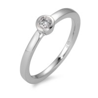 Solitär Ring 750/18 K Weissgold Diamant weiss, 0.10 ct, Brillantschliff, w-si-566075