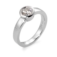 Solitär Ring 750/18 K Weissgold Diamant weiss, 0.75 ct, Brillantschliff, si, IGI Ø8 mm-566081