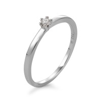 Solitär Ring 750/18 K Weissgold Diamant weiss, 0.05 ct, Brillantschliff, w-si-566101