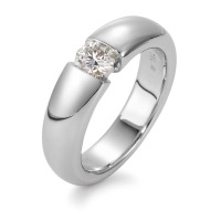 Solitär Ring 750/18 K Weissgold Diamant weiss, 0.50 ct, Brillantschliff, si, IGI Ø5 mm-566156