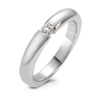 Solitär Ring 750/18 K Weissgold Diamant 0.10 ct