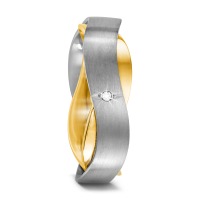 Partnerring 750/18 K Weissgold, 750/18 K Gelbgold Diamant 0.01 ct-568975