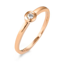 Solitär Ring 585/14 K Rosegold Diamant 0.05 ct, w-si