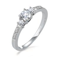 Fingerring 750/18 K Weissgold Diamant 0.40 ct, 11 Steine, w-si-570803