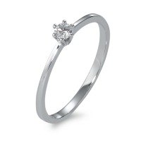 Solitär Ring 750/18 K Weissgold Diamant 0.10 ct, w-si-570808