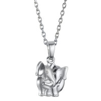 Halskette mit Anhänger Silber rhodiniert Elefant 36-38 cm verstellbar