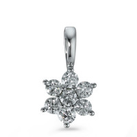 Anhänger 750/18 K Weissgold Diamant 0.24 ct Blume Ø7 mm-573396