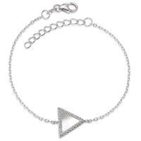 Armband Silber Zirkonia rhodiniert Perlmutt 15-18 cm verstellbar Ø12 mm-580810