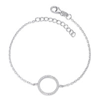 Armband Silber Zirkonia rhodiniert 16-19 cm verstellbar Ø13 mm-580862