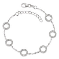 Armband Silber Zirkonia rhodiniert 16-18.5 cm verstellbar Ø8 mm-580904