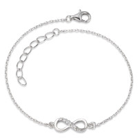 Armband Silber Zirkonia 6 Steine rhodiniert Infinity 18-20 cm verstellbar-581231