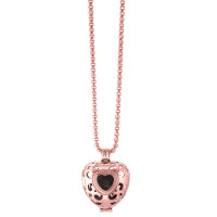 Halskette mit Anhänger Edelstahl rosé IP beschichtet Herz 80 cm Ø24 mm-582282