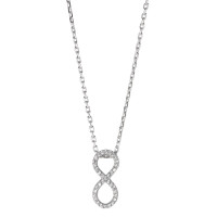 Halskette mit Anhänger Silber Zirkonia rhodiniert Infinity 40-42 cm verstellbar-582402