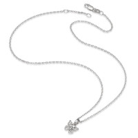 Rhomberg Schmuck: Halskette mit Anhänger Silber Zirkonia 14 Steine  rhodiniert Schmetterling 36-38 cm verstellbar