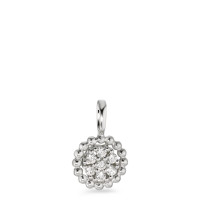 Anhänger 750/18 K Weissgold Diamant weiss, 0.14 ct, 7 Steine, Brillantschliff, w-si Ø8.5 mm-583565
