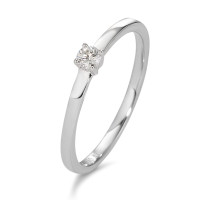 Solitär Ring 750/18 K Weissgold Diamant weiss, 0.10 ct, Brillantschliff, w-si-583659