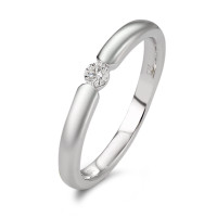 Solitär Ring 750/18 K Weissgold Diamant weiss, 0.08 ct, Brillantschliff, w-si-583667
