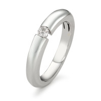 Solitär Ring 750/18 K Weissgold Diamant weiss, 0.10 ct, Brillantschliff, w-si-583668