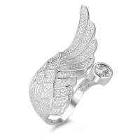 Fingerring Silber Zirkonia rhodiniert Flügel-584130