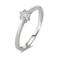 Solitär Ring 750/18 K Weissgold Diamant 0.08 ct, 10 Steine, w-si-584179