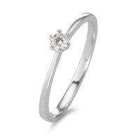 Solitär Ring 750/18 K Weissgold Diamant 0.10 ct, w-si-584204