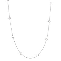 Collier Silber Zirkonia rhodiniert Herz 90 cm-585822