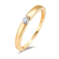 Solitär Ring 750/18 K Gelbgold Diamant 0.04 ct, w-pi2