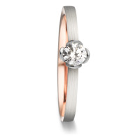 Solitär Ring 750/18 K Rotgold, 750/18 K Weissgold Diamant 0.25 ct-586926