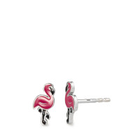 Ohrstecker Silber lackiert Flamingo