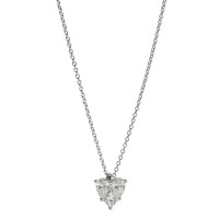 Collier 750/18 K Weissgold Diamant 0.44 ct Herz 40-45 cm verstellbar-588469