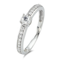 Solitär Ring 375/9 K Weissgold Diamant 0.20 ct-589306