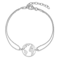 Armband Silber rhodiniert Weltkugel 16-19 cm verstellbar-590293