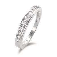 Fingerring 750/18 K Weissgold Diamant 0.35 ct, 9 Steine, w-si