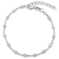 Armband Silber Zirkonia 15 Steine rhodiniert 16-19 cm verstellbar-590996
