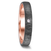 Love Ring 585/14 K Rotgold mit Carbon und Diamant 0.03 ct-591746