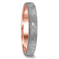 Love Ring 585/14 K Rotgold mit Grey Carbon und Diamant 0.03 ct-591747